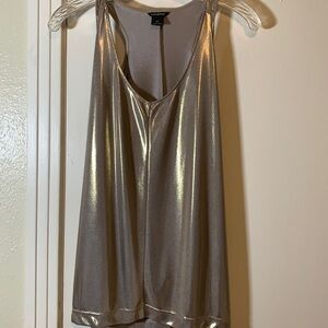 Club Monaco Racerback Gold Metallic Tank, S